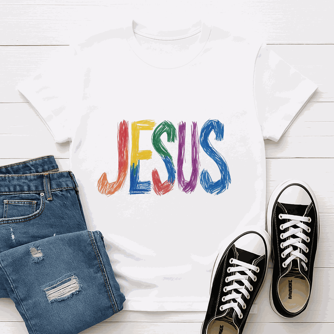 Bold Rainbow JESUS Unisex Tee