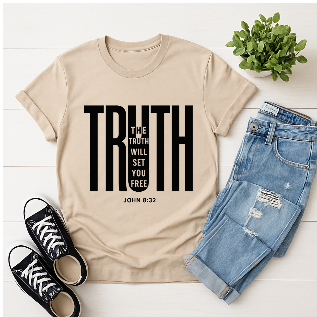 Truth Will Set You Free Christian T-Shirt – John 8:32 Bible Verse Tee
