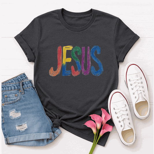 Bold Rainbow JESUS Unisex Tee