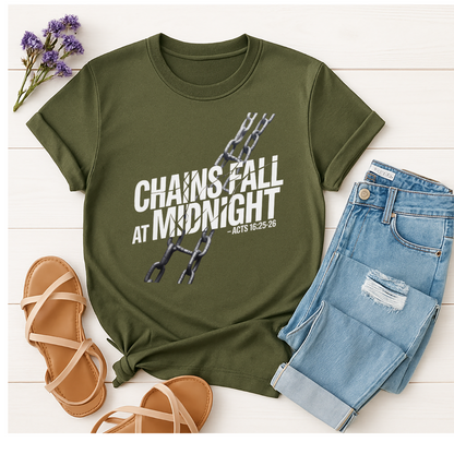 Midnight Praise Breakthrough Acts 16:25-26 Christian Worship Shirt for Men & Women Unisex Tee