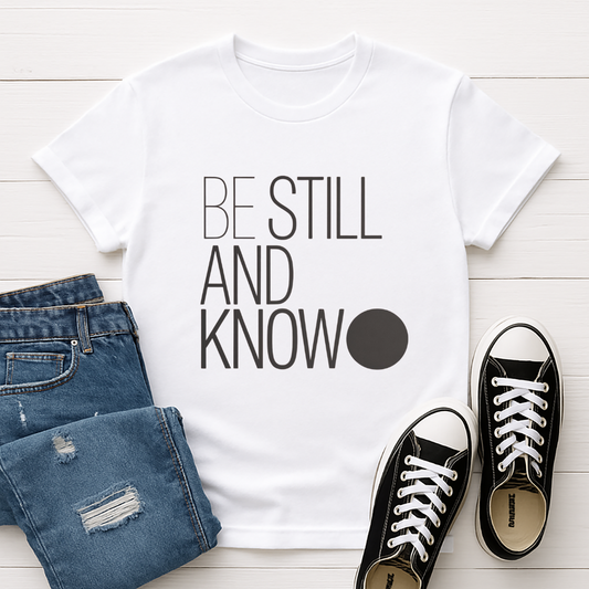 Be Still and Know Christian T-Shirt – Psalm 46:10 Faith Tee